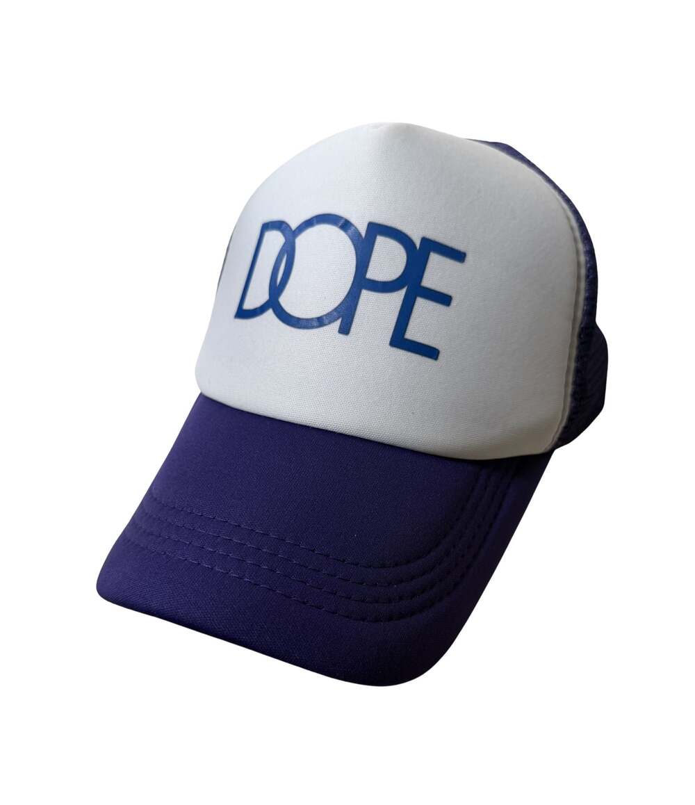 DOPE Trucker Hat Cap White and Purple